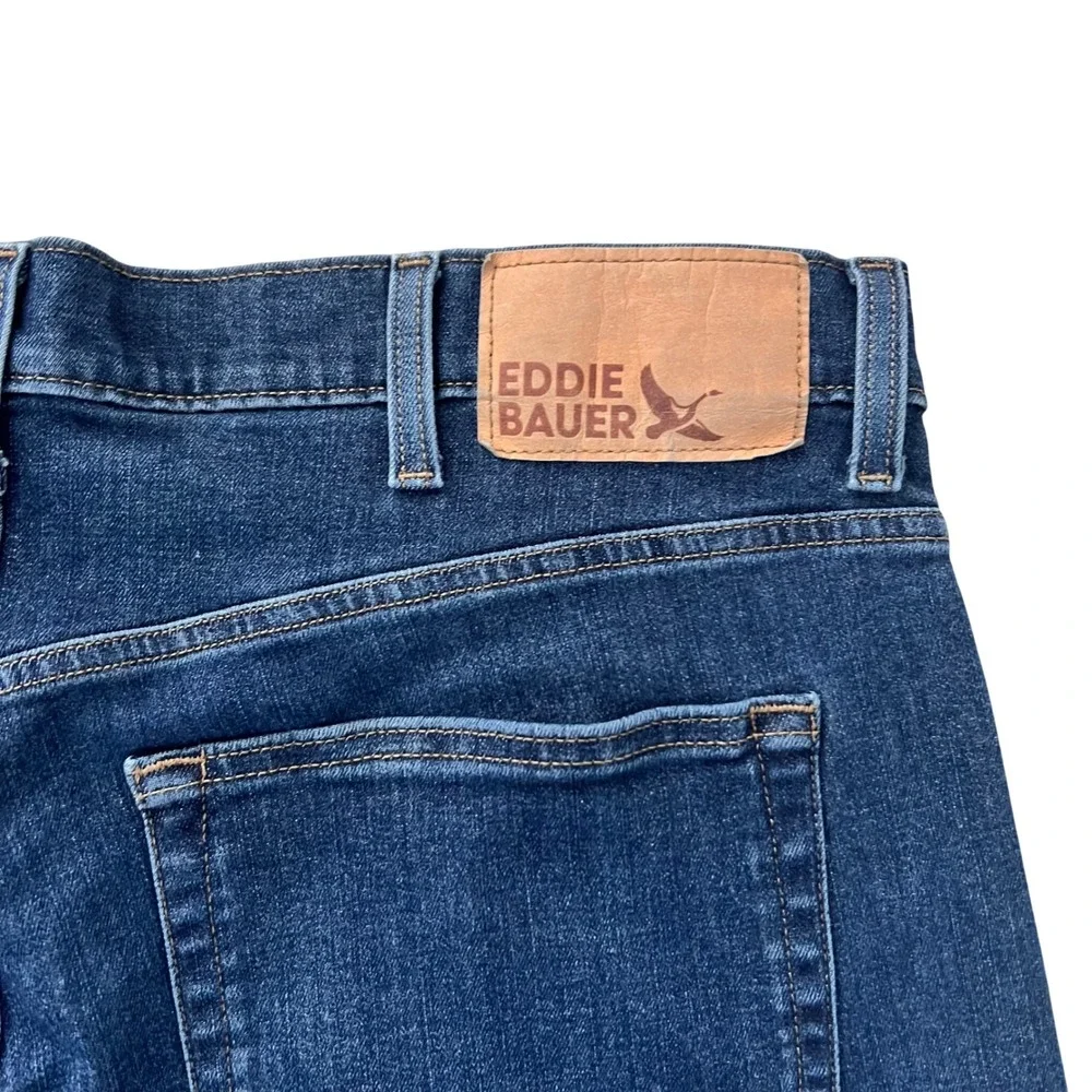 Eddie Bauer Mens Straight Fit Dark Wash Stretch Denim‎ Jeans 38x29 C3497079
